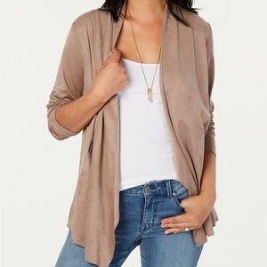 NWT - Faux-Suede Cardigan in Taupe